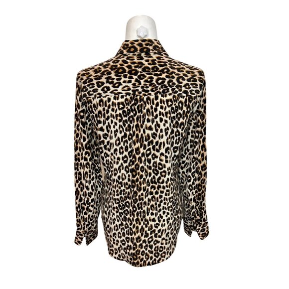 Equipment Signature Silk Leopard Print Button Down Blouse - Size XS - Picture 4 of 6